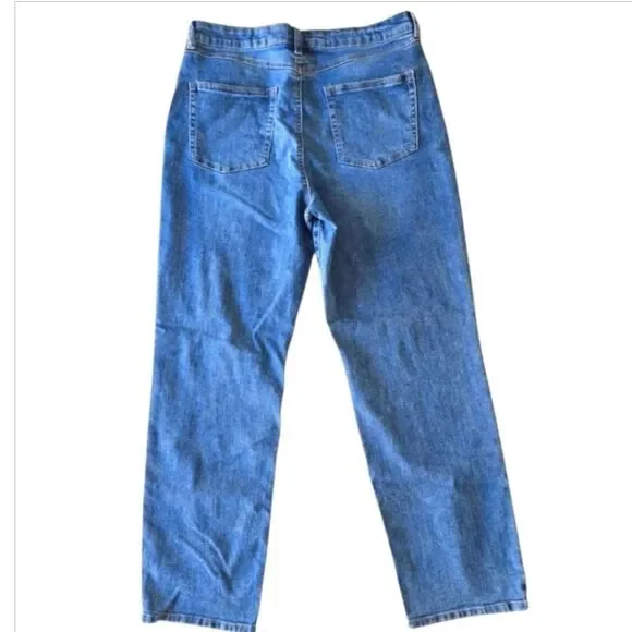 Women's Blue Distressed Jeans - Picture 2 of 3